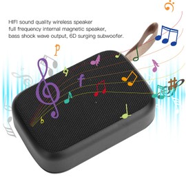 Bluetooth Speaker, Stereo Subwoofer Portable USB Mini Music Player,with FM Radio,Hands‑ Calls,Indoor/Outdoor(Black)