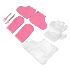 Greensen Rosa Flanellwachshandschuhfuß Set Wachs Bad Füße Füße für Hautpflegematerial Abs Flanell