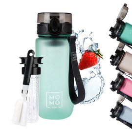 MOMO WAY Drinking Bottle Tritan Water Bottle BPA Free Reusable for School Sports Fitness Gym Easy Closure Gift for Men Women and Children Turquoise 600ml