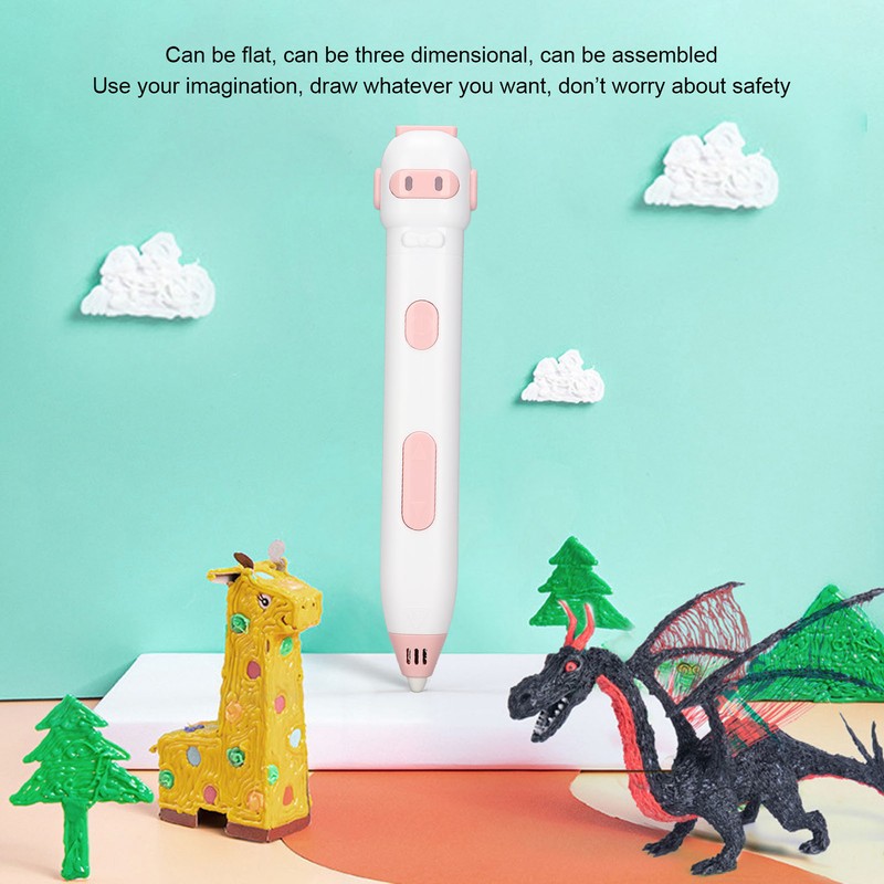 3D Printing Pen Ergonomic Design Low Temperature Safe Intelligent Chargeable