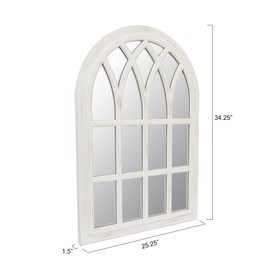 Runglecho Farmhouse Window Pane Mirror, Large Decorative White Wall Mirror for Living Room Kitchen Entryway, 24 L x 34,White