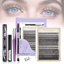 Racimos de Pestañas Naturales Banda Invisible Racimos de Pestañas 9-16 MIX 280 pcs,30D 40D Kit de Extensión de Pestañas Kit de Extensión de Pestañas Individuales con Lash Bond and Seal