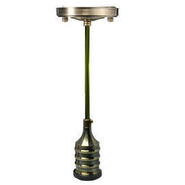 Black Colour Ceiling Rose Fabric Flex Hanging Pendant Lamp Holder Light Fitting Lighting Kit (Brass)