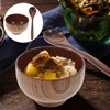 STOBAZA 2 Set Wooden Bowl and Spoon Set Tableware for