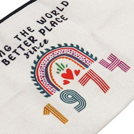 CENPEK 50th Birthday Gifts for Women Makeup Bag，Presents for Female 30th Birthday Gifts Rainbow Cosmetic Bags, Funny 30th Birthday Gift for Women, Ideas Gifts (1974)