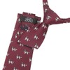DQT Men's Embroidered Dog Design Novelty Classic Tie (Burgundy English