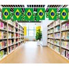 LUSEOAN 2 Packs Brazil Brazilian Mini Flag Banner String Small