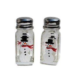 Snowman Salt and Pepper Shakers Set Hand Painted Christmas