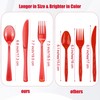 300 Piece Clear Red Plastic Silverware Disposable Plastic Cutlery Party