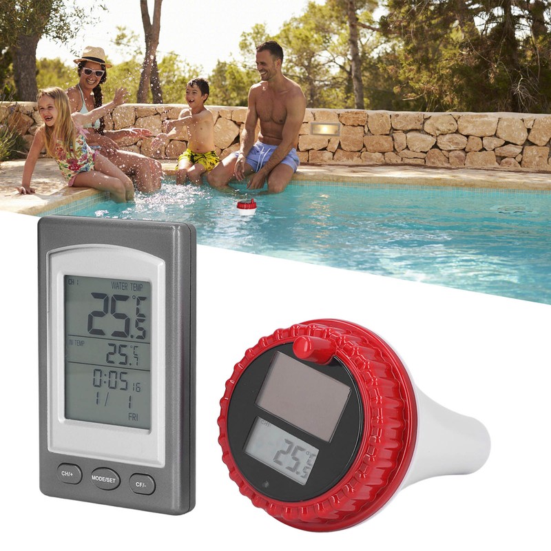 Wireless Swimming Pool Thermometer Solar Powered Floating Water Thermometer with
