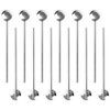 TOPTIE 12 PCS Spoon Straws Stirrer Stainless Steel Drinking Straw