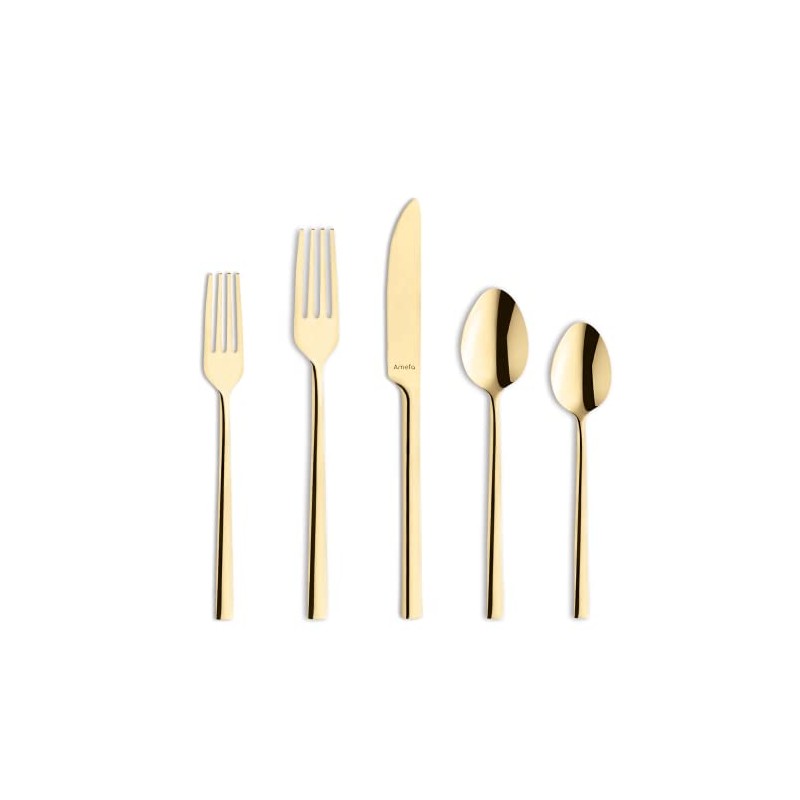 Amefa Dallas 18/0 Stainless Steel Flatware Set - Gold, 20-Piece