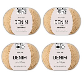 Art of Yarn Denim 55% Cotton,45% Poliacrylic, 4 Skeins Total 200gr (7,055 oz),640m (699 yds),Soft & Smooth Yarn Sport – Fine(2) for Crocheting, Knitting, Amigurumi, Baby Blankets, Baby Garments 99997