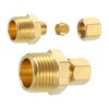 sourcing map 5Pcs Brass Pipe Fitting, 1/4" OD x 1/2"