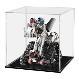 LASOA Acrylic Display Case for Collectibles, Alternative Glass Display Box with Black Base and Lid, Self-Assembly Clear Storage Showcase for Figurine Memorabilia (10x10x10inch;25x25x25cm)