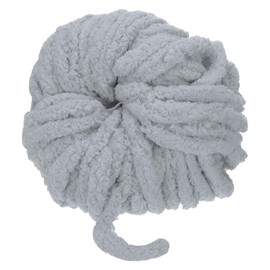 sourcing map Chunky Yarn Bulky Thick Fluffy Yarn for Crochet Soft Chenille Blanket for Hand Knitting Crocheting (Light Gray, 30 Yards/27m)