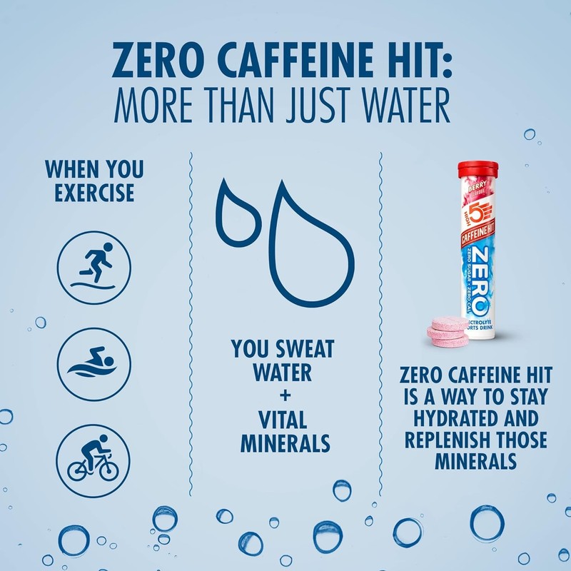 HIGH5 ZERO Caffeine Hit ElectrolyteTablets, Hydration Tablets Enhanced with Vitamin