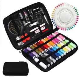 Juning Sewing Kit with 130 Sewing Accessories, 24 Bobbins of Thread, Large, 100 m Design, Complete Travel Sewing Kit for Beginners, Gift for Friends and Family, A-Normal