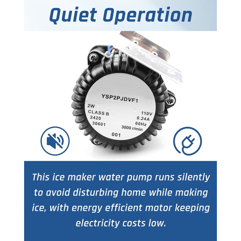 New Upgraded YSP2PJDVF1 Ice Maker Water Pump, Ice Machine Water