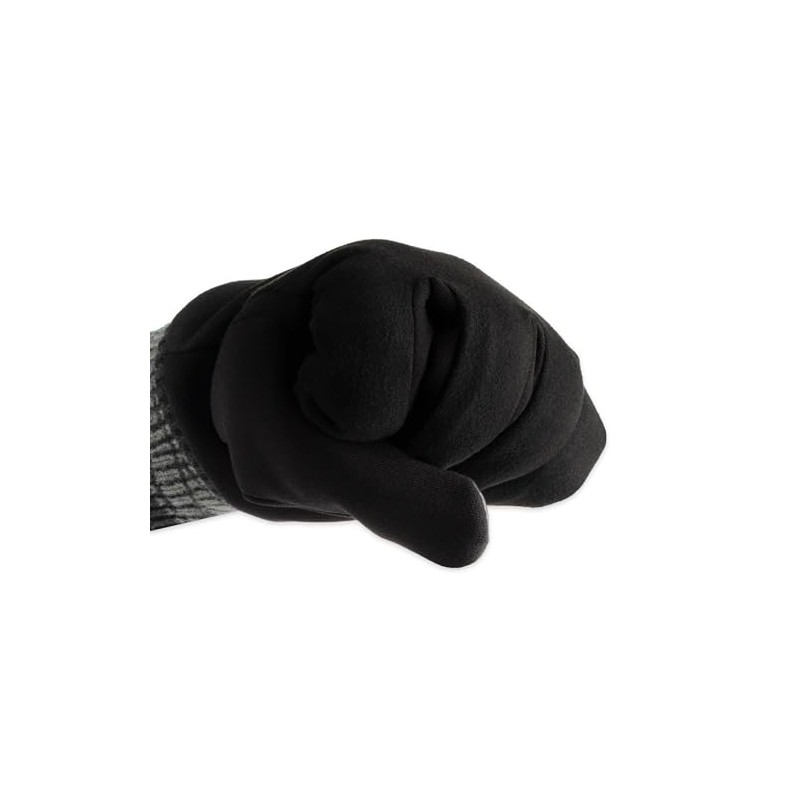 Dockers Men's Striped Cuff Gloves, Black, Large