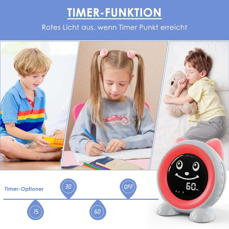 FiveHome Alarm clock, children's sleep trainer, children's alarm clock, digital