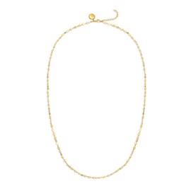 SINGULARU - Long Crystals Solar Necklace Stainless Steel with 18K Gold Plated Plating and Natural Stone Jewelry for Women, Unit size, Gold, No Gemstone