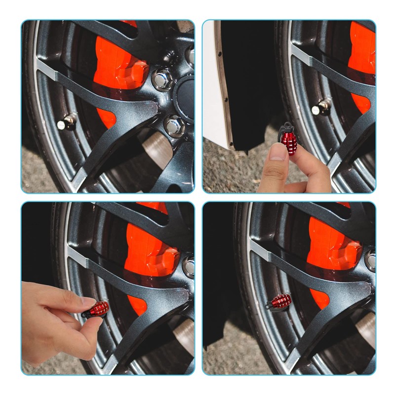 KINBOM 4pcs Aluminum Valve Stem Caps, Heavy-Duty Tire Valve Hand