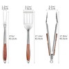 FJNATINH Heavy-Duty Grilling Accessories Rose Wooden BBQ Grilling Tools Set,Outdoor