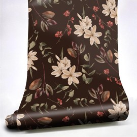 neukids Boho Floral Dark Moody Wallpaper Peel and Stick Removable Vintage Renter-Friendly Wallpaper 15.19"x39.6"