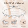 QianSiLi Dainty Silver Charm Bracelets for Women Trendy Heart Bracelet