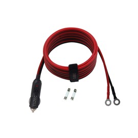 CUZEC Cable adaptador de alimentación para encendedor de cigarrillos de alta resistencia, 14 AWG 20 A, con cable de 3,05 m 16 AWG para inversor de coche, bomba de aire, taza eléctrica y bricolaje