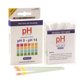200 Pieces PH Test Strips, PH Value Test Strips, 1-14 PH Indicator Strips, Four Colour Litmus Paper for Water, Soil, Beverages, Laboratories, Aquariums - Measuring Range 0-14