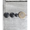 Pack of 10 Silver Matt Black Metal Buttons Elegant Pattern