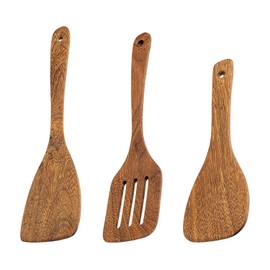 3-Teiliger Set Aus Holzspatel, 30 cm Spatel, Kochspatel, Holzspatel, Kochwerkzeuge, Holzküchengeschirrset, Hitzebeständiger Spatel.