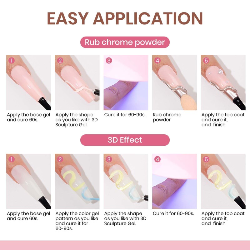 MIZHSE 3D Nail Gel Clear Sculpting Gel for Nail Art