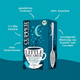 Cupper Bio Kräutertee mit Kamille, Zitronenmelisse und Lavendel, 20 Stück, 30 g