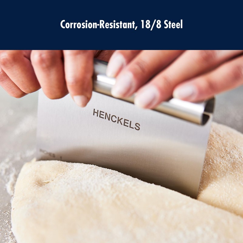 HENCKELS BBQ 2-pc Stainless Steel Pizza Cutter and Bench Scraper