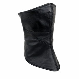 Milwaukee Leather Unisex Black Premium Leather Neck Warmer with Fleece Liners for Cold Weather |SH - One Size