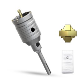 Sierra de agujero de hormigón de 2", sierra de agujero de mampostería de 50 mm, con varilla de conexión SDS Plus de 110 mm para perforación de pared de ladrillo de cemento piedra para mejoras