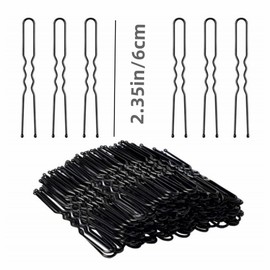 U Shaped Hair Pins Kit, 100 Pcs Hair Pins for Women Girls,Hair Fixation Professional Black Bobby Pins U Shape Bun Hair Pins for Women Girls and Hairdressing Salon 6cm/2.3inch