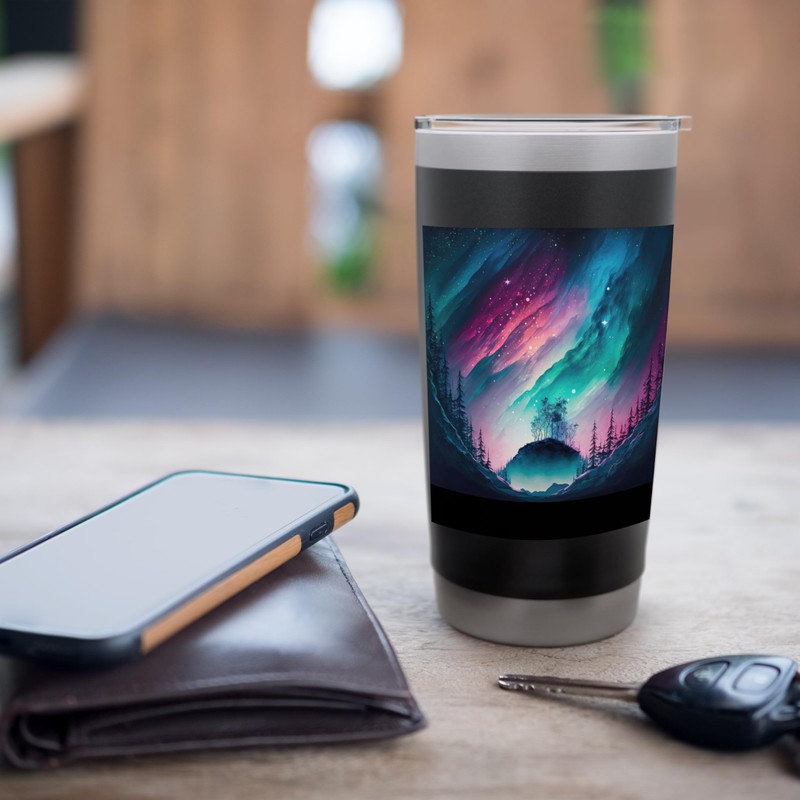 Alaska Northern Lights Aurora Borealis Stainless Steel Insulated Tumbler