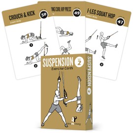 NewMe Fitness Suspension Workout Cards, Instructional Fitness Deck for Women & Men, Beginner Fitness Guide to Training Exercises at Home or Gym (Suspension, Vol 2)