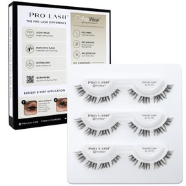 Pro Lash ProWear Professionally Styled Lash Clusters - Easiest to Apply Eyelash Cluster - 10 Day Eyelashes - Waterproof Lashes Clusters - 3 Sets - Volume Luxe XL No. 12 - Black