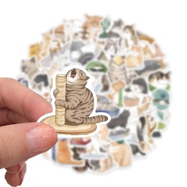 Watercolor Cats Stickers 53 Pack Laptop Stickers,Vinyl Waterproof Stickers for Water Bottles Skateboard Scrapbook Bike Computer,Phone,-Graffiti Stickers Pack for Teens Girls Kids Adults(Cats)