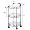 HYBRIDEAS 3-Tier Rolling Storage Cart with Wheels & Handle, Multi-Functional