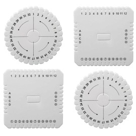 Kumihimo Disk Set,4 PCS Round and Square Braiding Disk Versatile Kumihimo Disc Macrame Board White Foam Disks Set for DIY Bracelet Making Handmade Beading Projects and Braided Cord String
