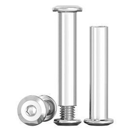 Drenky Pack of 10 Connection Screws M8 x 40 mm Sleeve Screws Furniture Screws Stainless Steel A2 V2A Cabinet Connector M8 for Furniture, Cabinets, Wood Bread (10 x Furniture Screws, 10 x Sleeve Nuts)