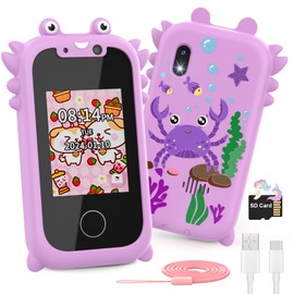 Ashfly 2.4" Phone for Kids Age 3 4 5 6 7 8, Kids Smart Phone for Girls Unicorns Christmas Birthday Gifts,Toy Phone with Dual Camera Puzzle Games,SD Card