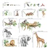 decalmile Large Jungle Animals Tree Branch Wall Stickers Safari Elephant
