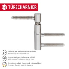 Gedotec Door Hinge Room Door Drilling Tape Rising Door Hinge Variant 5450 | Stop: DIN Right | Load Capacity up to 40 kg | Nickel-Plated Metal | Made in Germany | 1 Piece - Hinge Interior Doors &